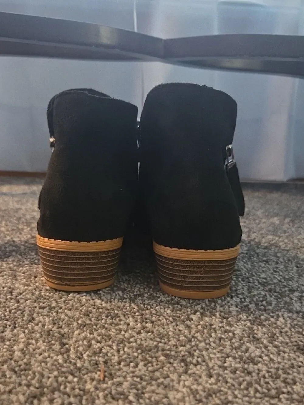 Black Suede Women's Ankle Bootie - Classic Slip-On Style